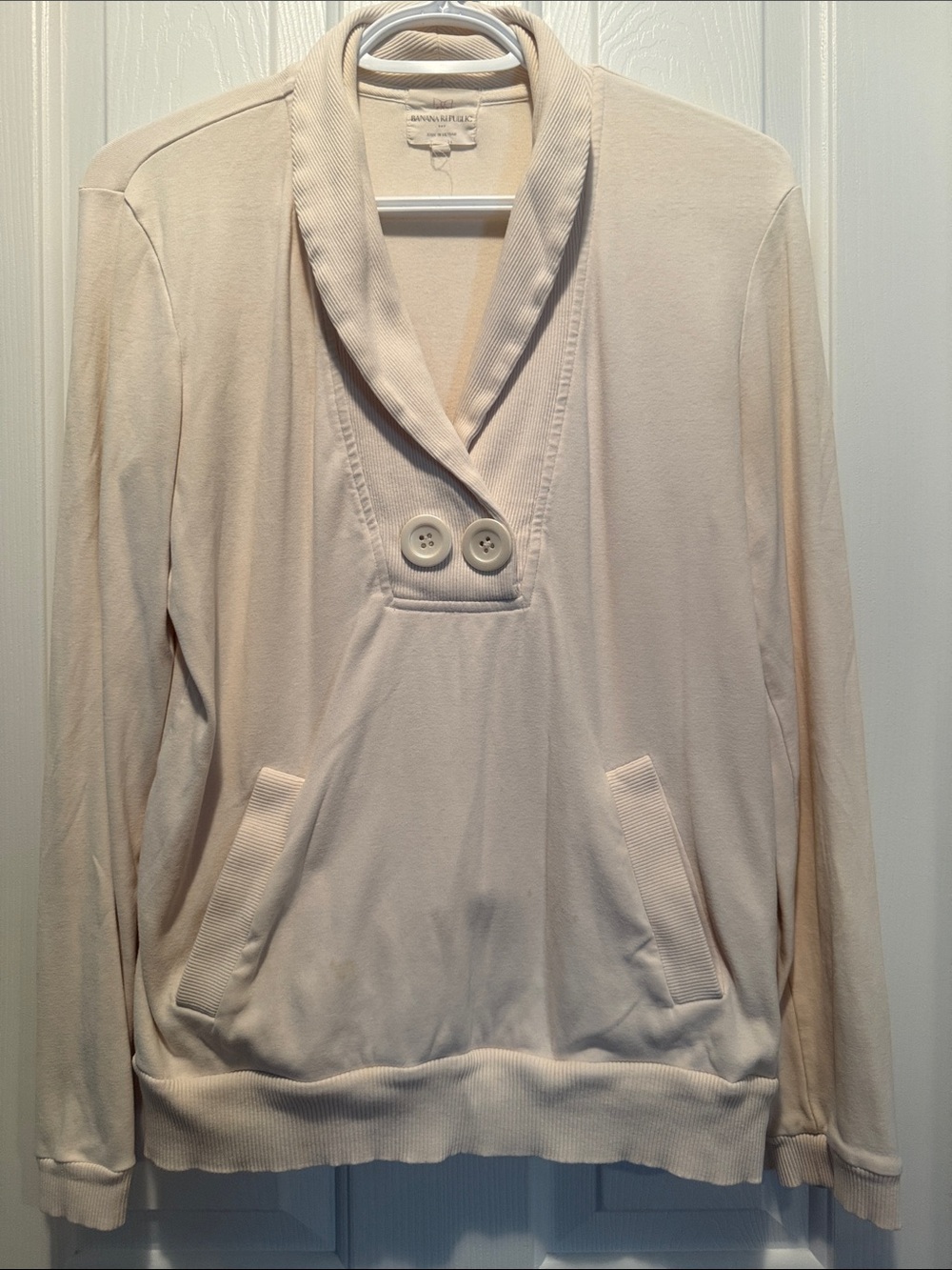 Banana Republic Cream Shawl Collar Pullover Sweater